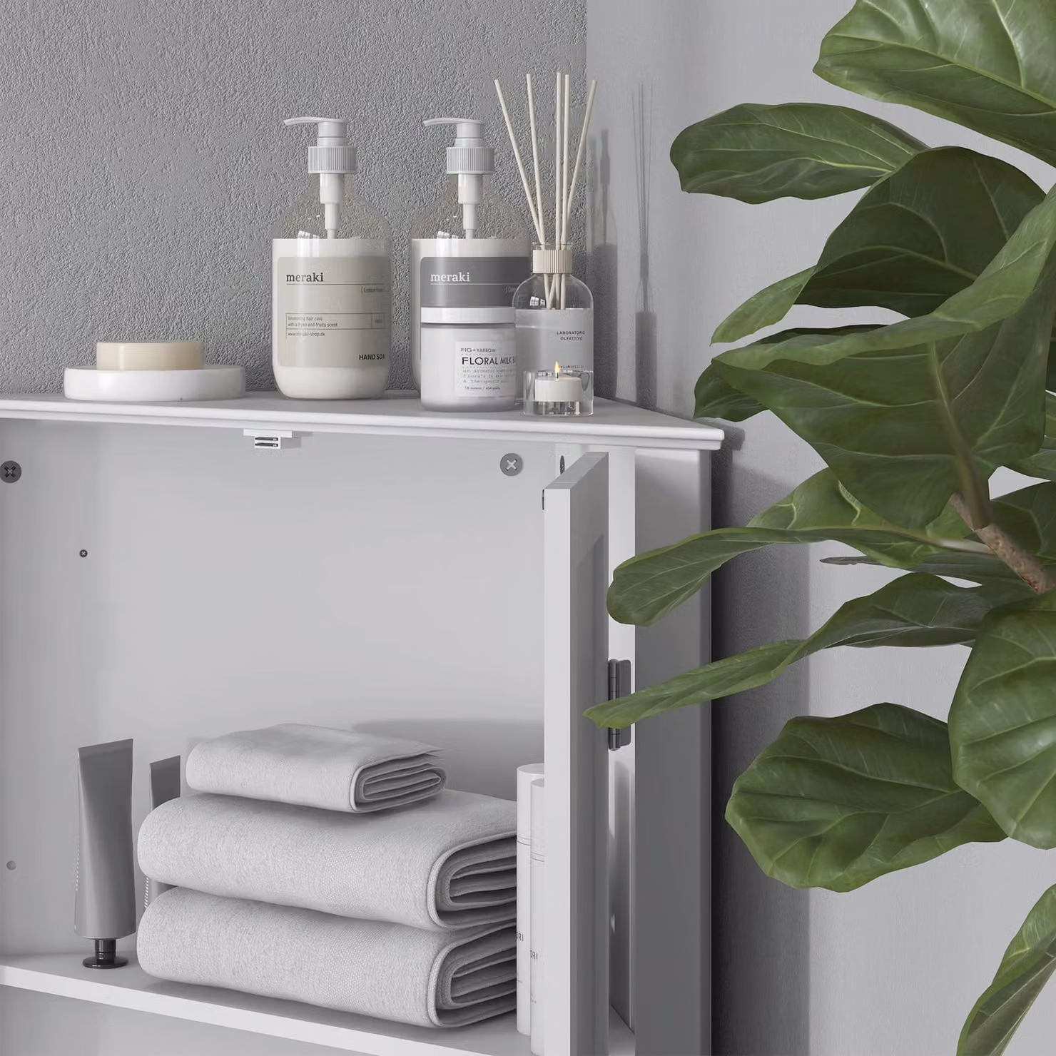 kleankin White Triangle Corner Bathroom Storage Cabinet with Adjustable Shelf and Recessed Hinged Door – 3