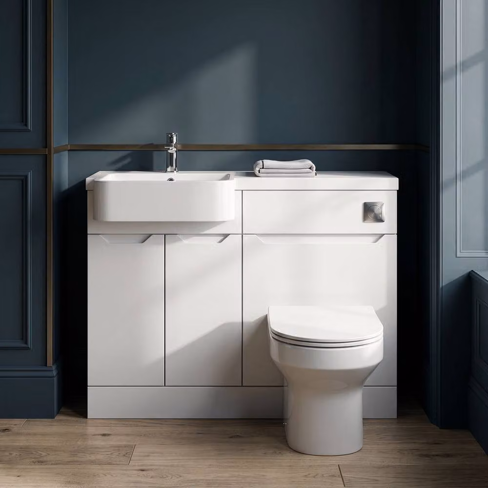Balterley Teddesley Compact 2 Door Combination Vanity Basin and WC Unit in White – 2