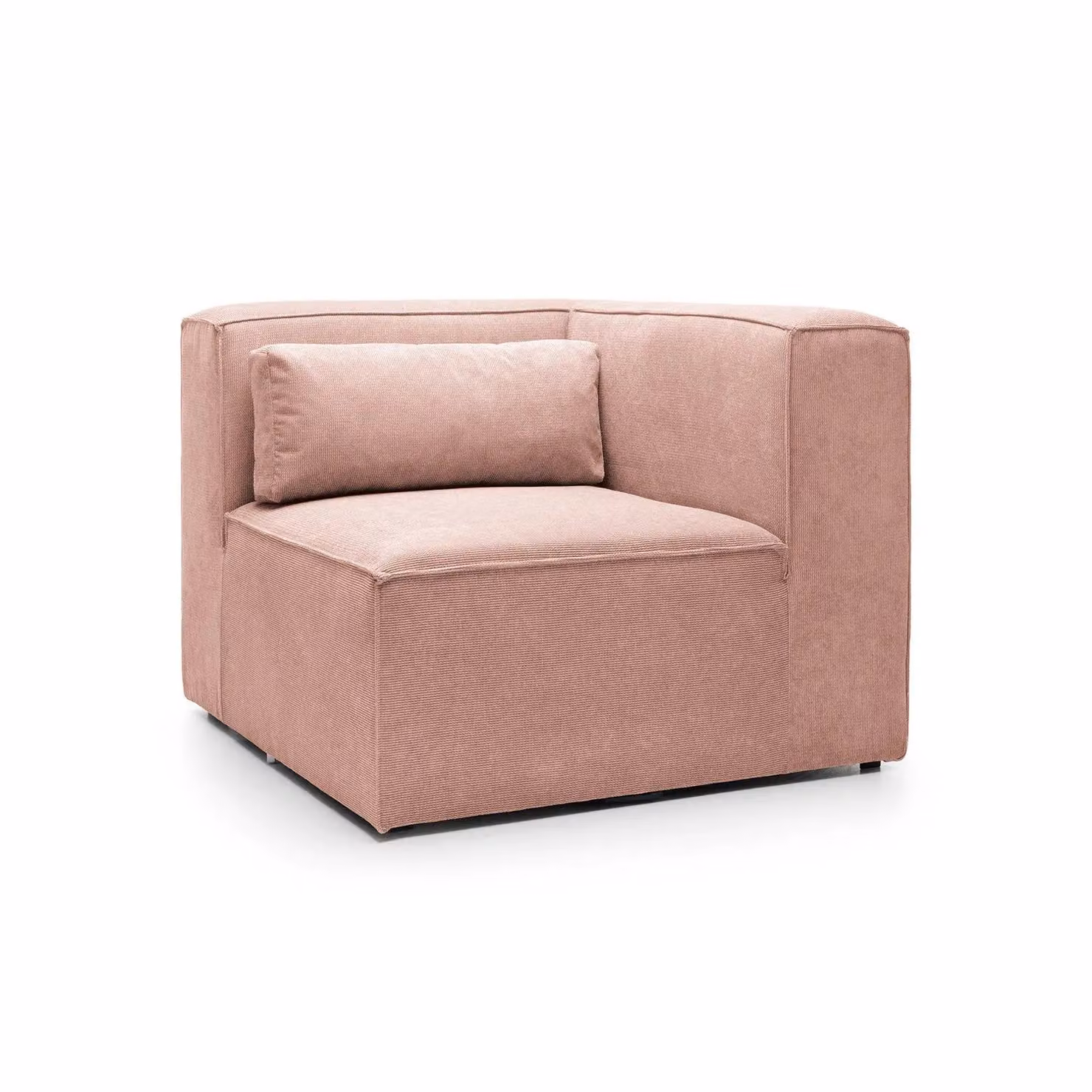 Abakus Direct Doris Reversible Modular Corner Sofa in Pink Cord Fabric, W/D/H: 94 x 94 x 73 cm – 2