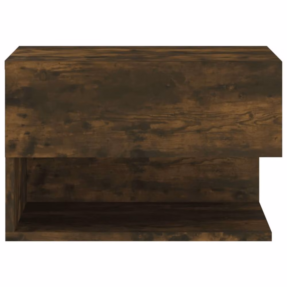 Berkfield Home Wall-mounted Bedside Cabinet in Smoked Oak Brown – 4