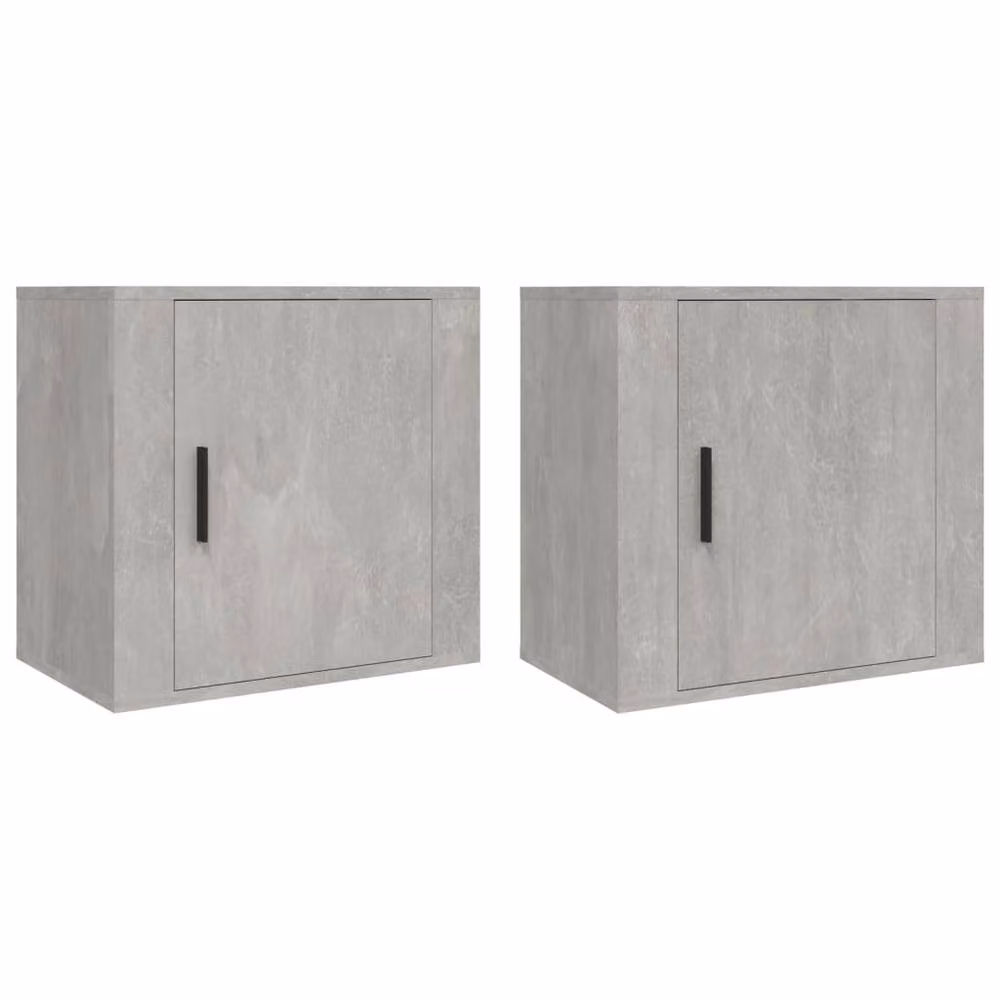 Berkfield Home Elegant Wall-mounted Bedside Cabinets, 2 Piece Set, Concrete Grey, W: 50 cm, D: 30 cm, H: 47 cm – 2