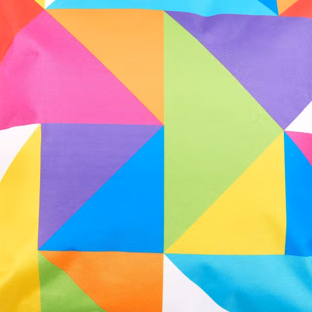 ICON Set of 4 Geometric Print Waterproof Indoor and Outdoor Cushions, Pink and Multicolour, W/D/H: 43 x 43 x 43 cm