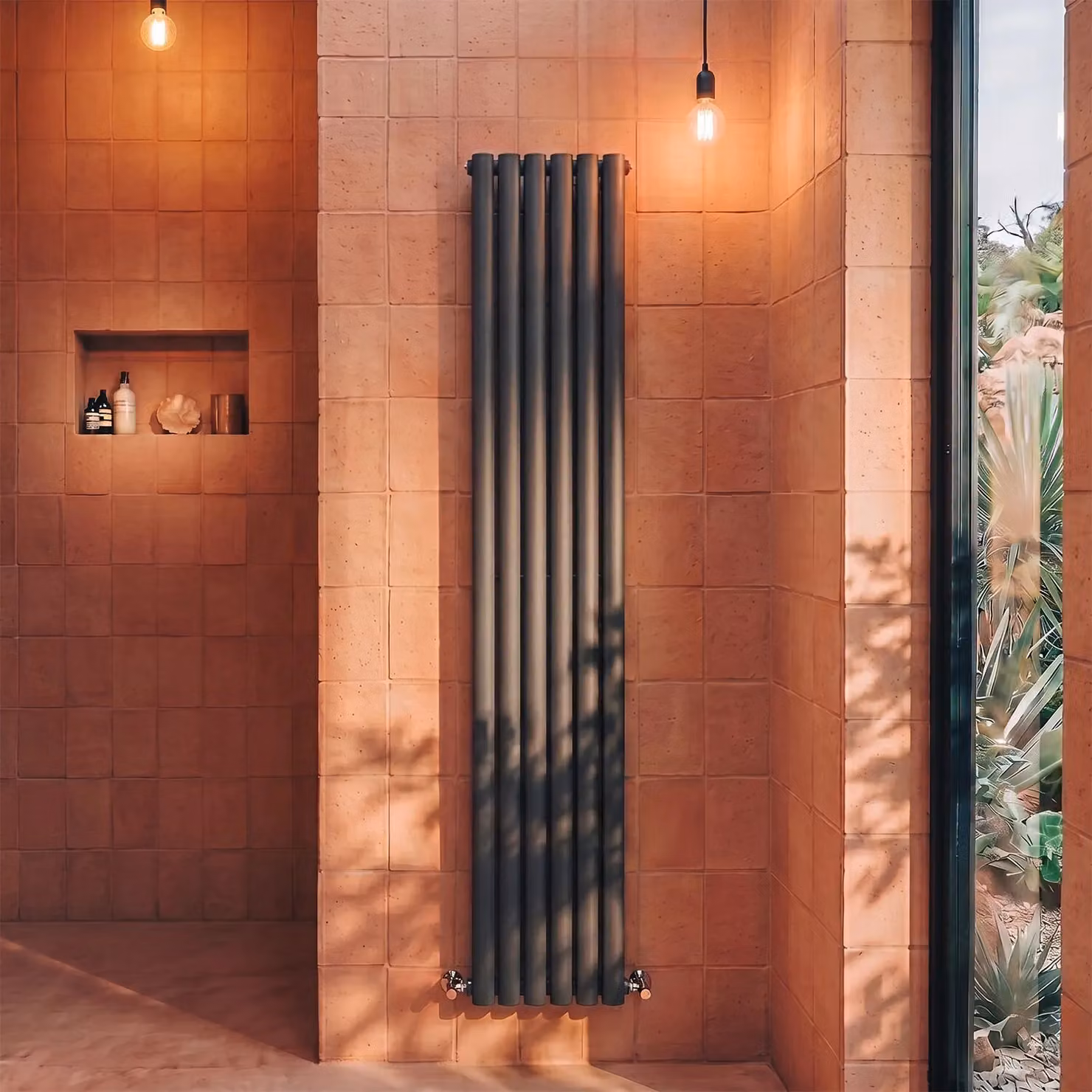 Balterley Embrace Vertical Double Panel Radiator, Anthracite Grey, H: 150 cm, W: 35.4 cm – 5