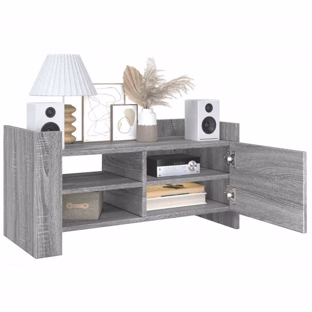 Berkfield Home Grey Sonoma TV Cabinet in Engineered Wood W/D/H: 80 x 35 x 40 cm – 3