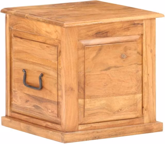 Berkfield Home Rustic Solid Acacia Wood Chest in Brown, W/D/H: 40 x 40 x 40 cm