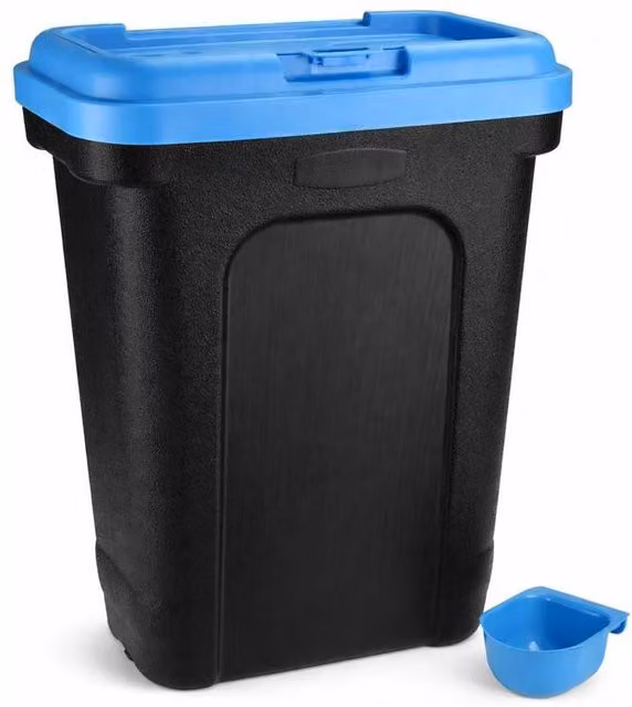 FLAVORA Stackable Blue and Black PET Dog and Cat Dry Food Storage Container, W: 100 cm, D: 15 cm, H: 15 cm – 1