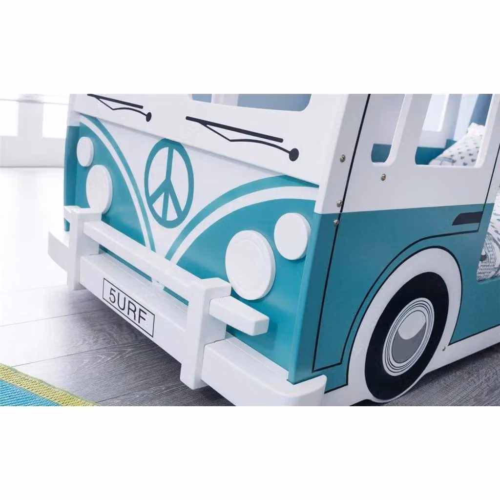 Ashfield Premium Campervan Bus Bunk Bed in Brown and Multicolour Solid Pine Wood, W/D/H: 90 x 190 x 159 cm – 2