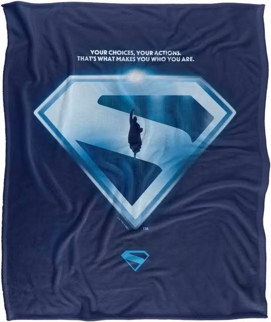 Warner Bros. Superman 2025 Your Choices Shield Super Soft Fleece Throw Blanket, Multicolour, W: 152 cm, D: 127 cm – 6