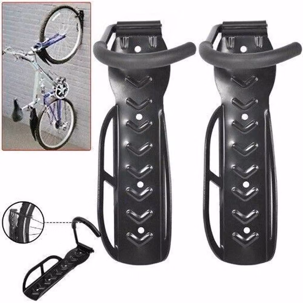 Hinsinc 2-Piece Wall Mounted Bike Hook Storage Rack in Black – 3