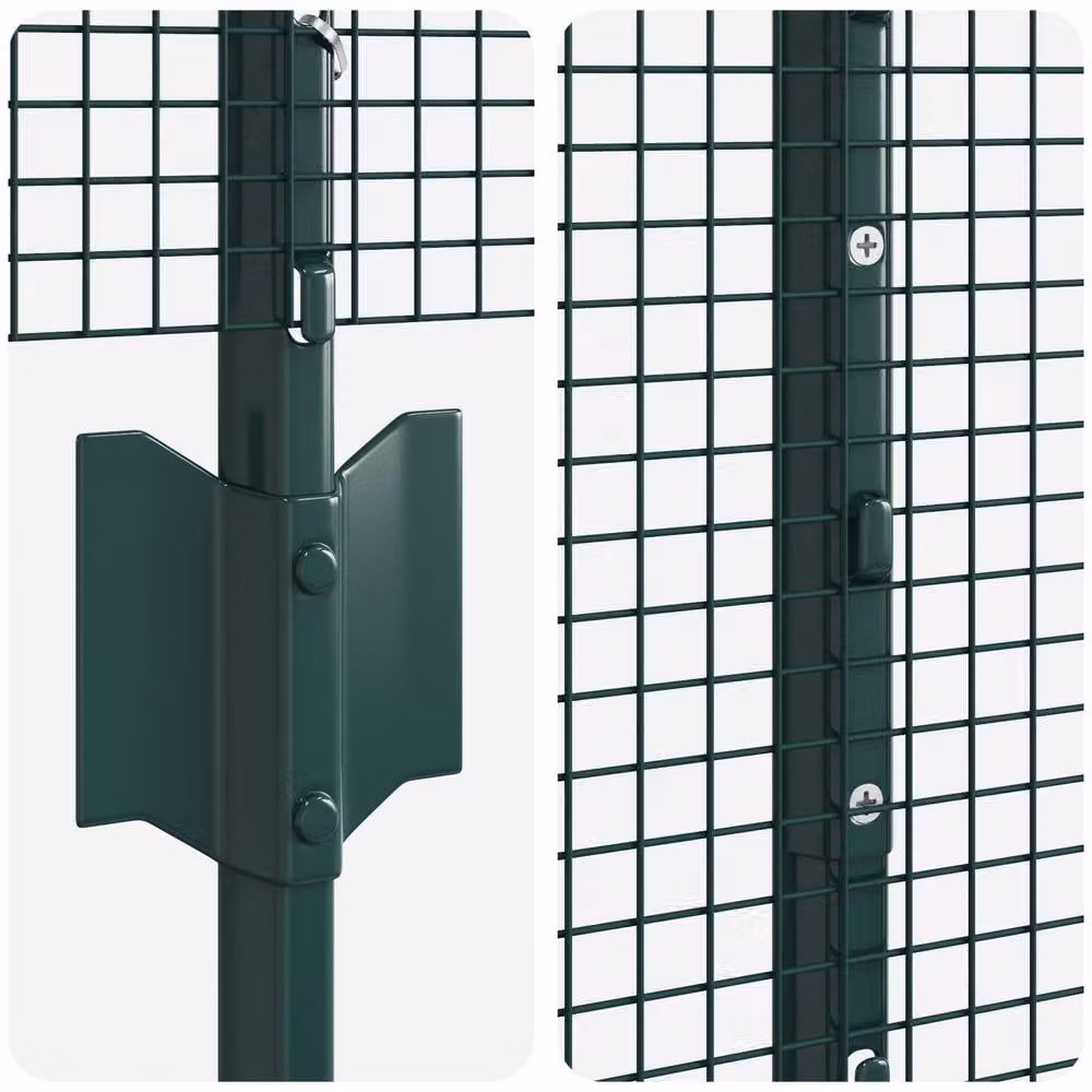 Berkfield Home Garden Fence Set of 2, Green Galvanised Steel, H: 1 m, W: 25 m – 3
