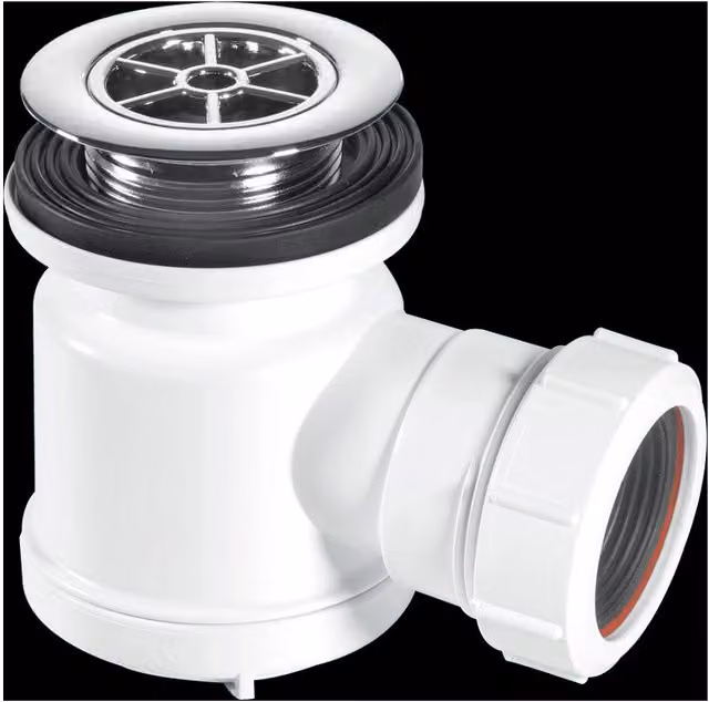 McAlpine STW3-R 19mm Water Seal Shower Trap with Universal Outlet in White – 1