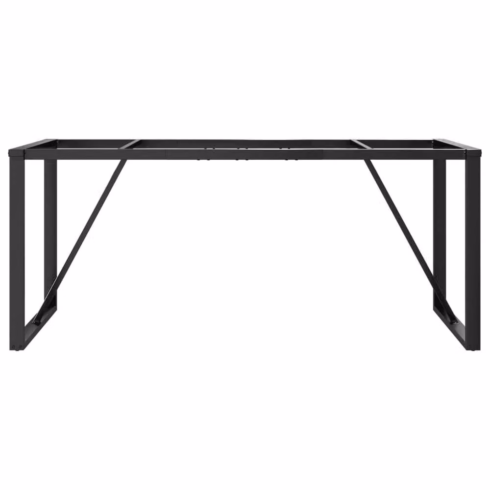 Berkfield Home O-Frame Dining Table Legs in Matt Black Steel W: 160 cm, D: 80 cm, H: 73 cm – 2