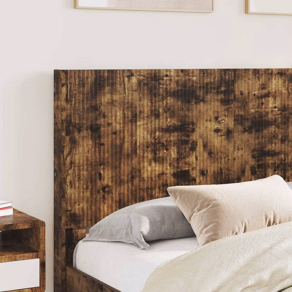 Berkfield Home Modern Bed Frame with Headboard and Side Compartment Storage in Smoked Oak Brown, W: 120 cm, L: 190 cm – 3