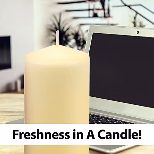 VFM e-Store Vanilla Scented Gourmand Pillar Candle in White and Beige, H 15 cm x W 15 cm x D 15 cm – 2