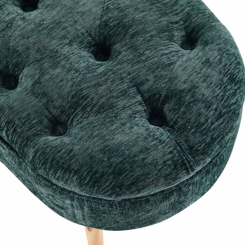 KORVIXA Green Velvet Upholstered Flip Top Storage Ottoman Bench W/D/H: 100 x 100 x 100 cm – 4