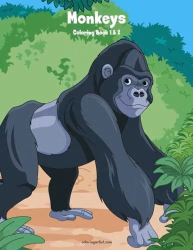 Monkeys Coloring Book 1 & 2 by Createspace, Multicolour