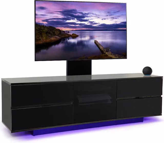 AVITUS Ultra TV Cabinet with LED in Black Glossy Finish, W/D/H: 158 x 40 x 48 cm