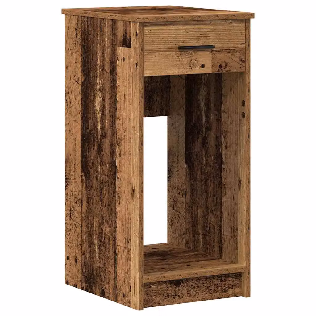 Berkfield Home Computer Tower Stand with Drawer in Old Wood Brown, W/D/H: 35 x 45 x 77 cm – 2