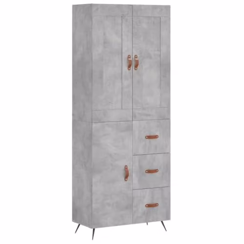vidaXL Industrial Style Highboard Sideboard in Concrete Grey, featuring Drawers and Doors for your Living Room or Home Office – 1