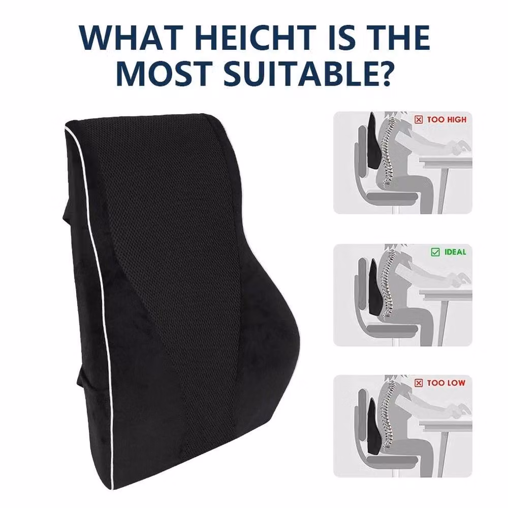 EONLION Black Contoured Lumbar Back Support Cushion for Car Seats, W: 100 cm, H: 190 cm – 3