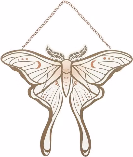 Something Different Luna Moth Wooden Hanging Sign - Brown/White