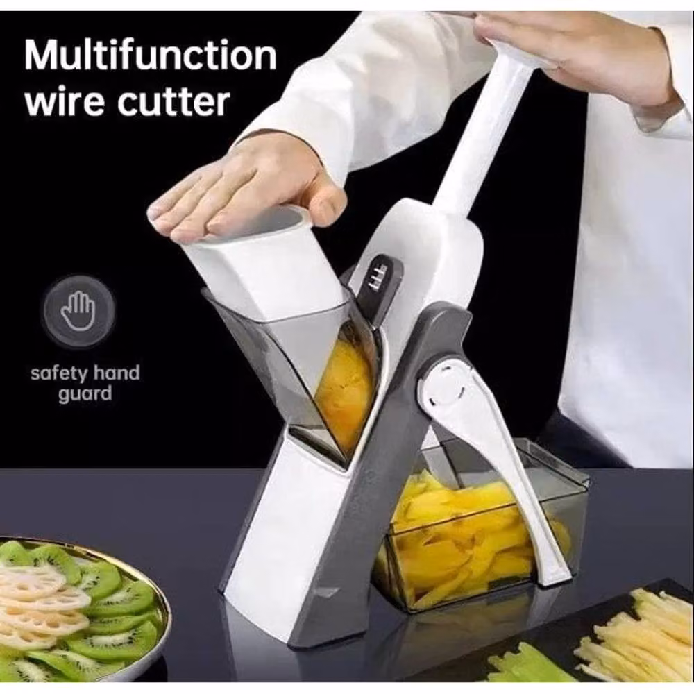 Kelvenix A Safe Mandoline Vegetable Slicer with Adjustable Thickness in Grey – 4