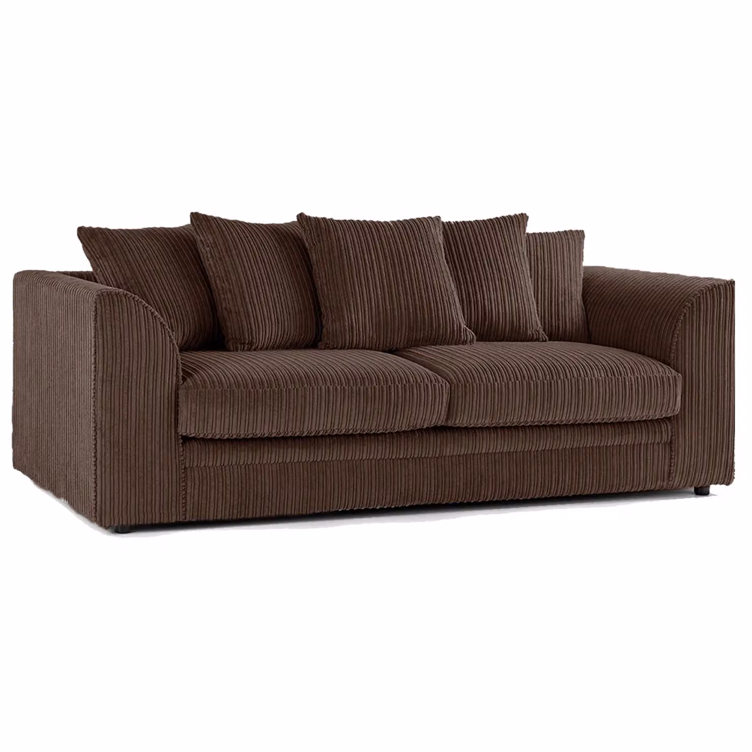 Furnishings For Less UK Luxor 3 Piece Fabric Sofa Suite in Chocolate Brown with Scatter Back Cushions – 2