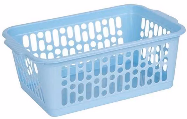 Wham Blue Slatted Plastic Basket with Handles