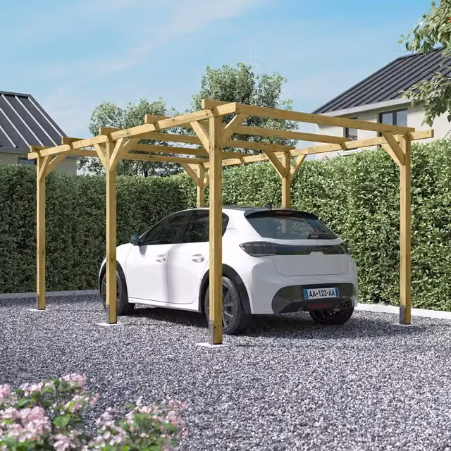 Cerland Rustic Brown Pine Wood Pergola