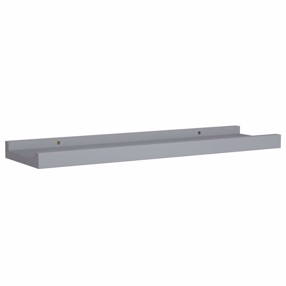 Berkfield Home Picture Frame Ledge Shelves, 2 Pack, Grey MDF, W: 40 cm, D: 9 cm, H: 3 cm – 3
