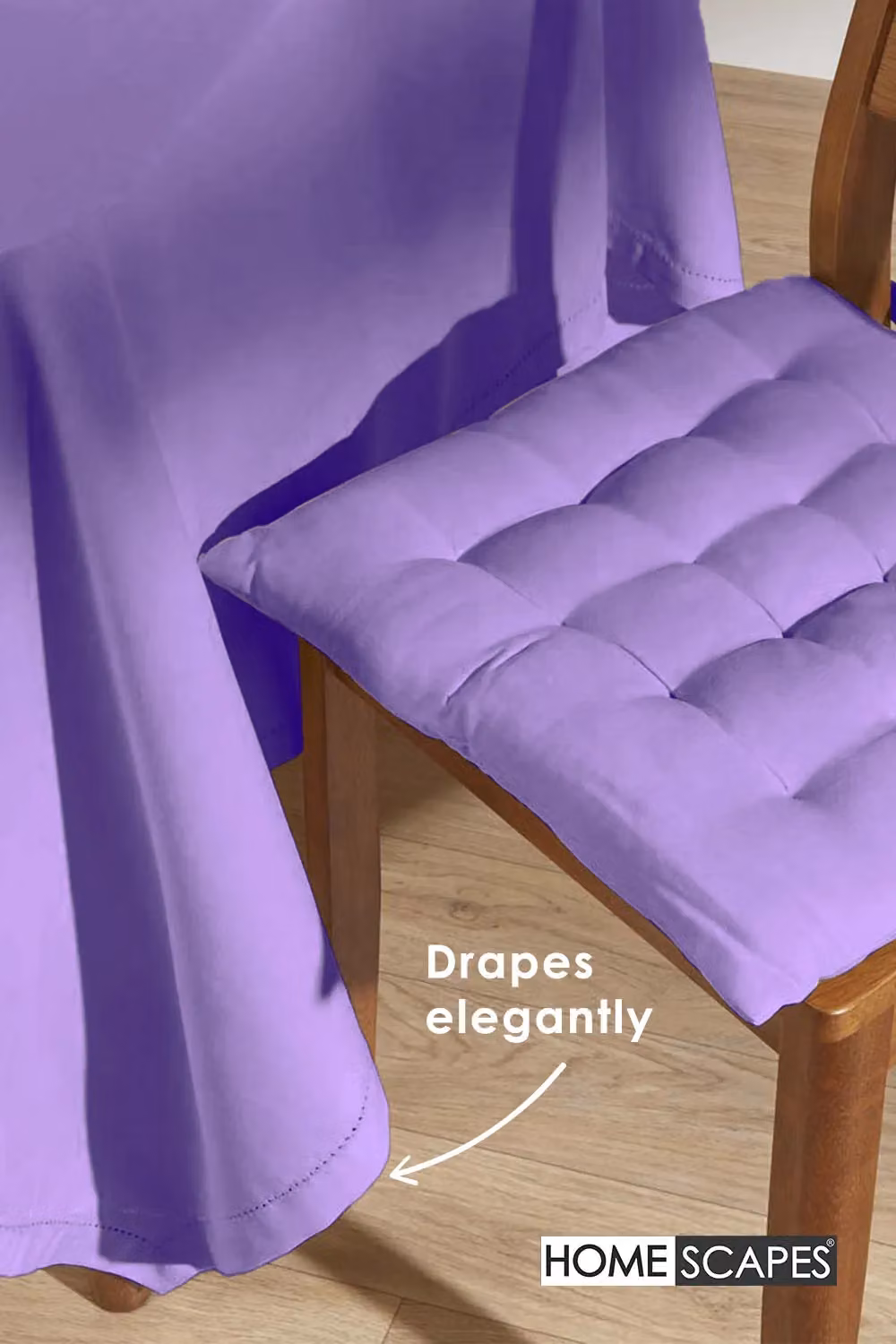 Homescapes Plain Purple Cotton Square Tablecloth, W/D: 137 x 137 cm – 3