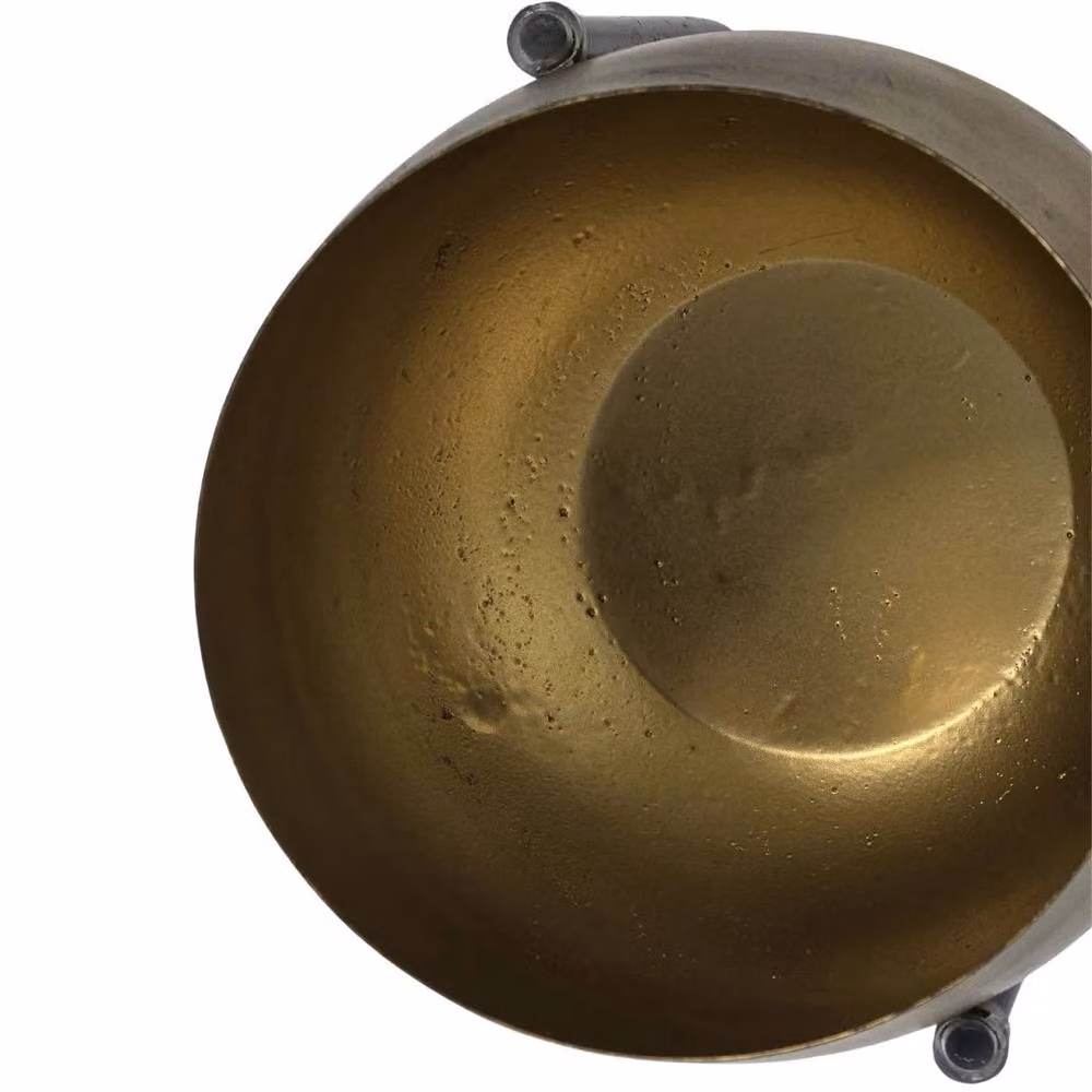 FLAVORA Metal Tabletop Planter with Gold Plant Pot – 3