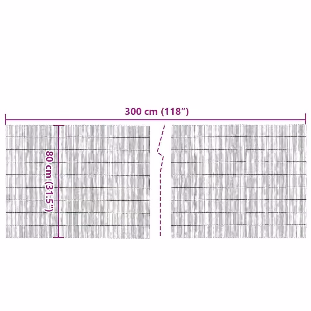 Berkfield Woven Reed Garden Fence Mat in Brown, W: 300 cm, H: 80 cm – 3