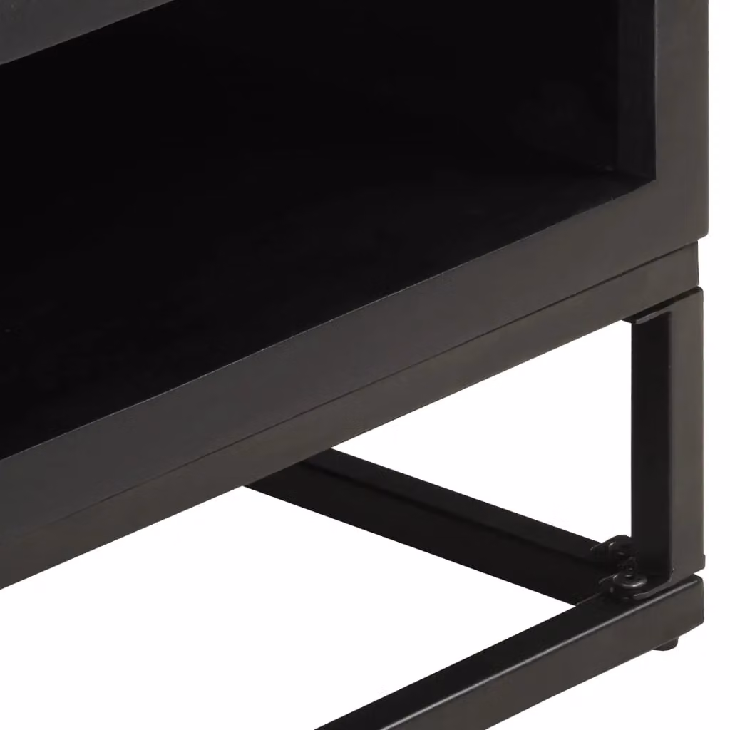 Berkfield Home Solid Mango Wood Coffee Table in Black, W/D/H: 90 x 60 x 35 cm – 3