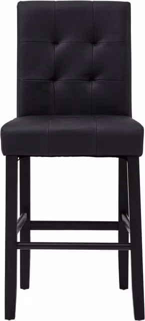 Interiors by Premier Regents Park Bar Chair in Black Synthetic Leather and Rubberwood