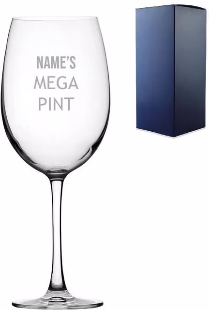 Uniqueful Personalised Mega Pint Beer Glass in Clear, 750 ml