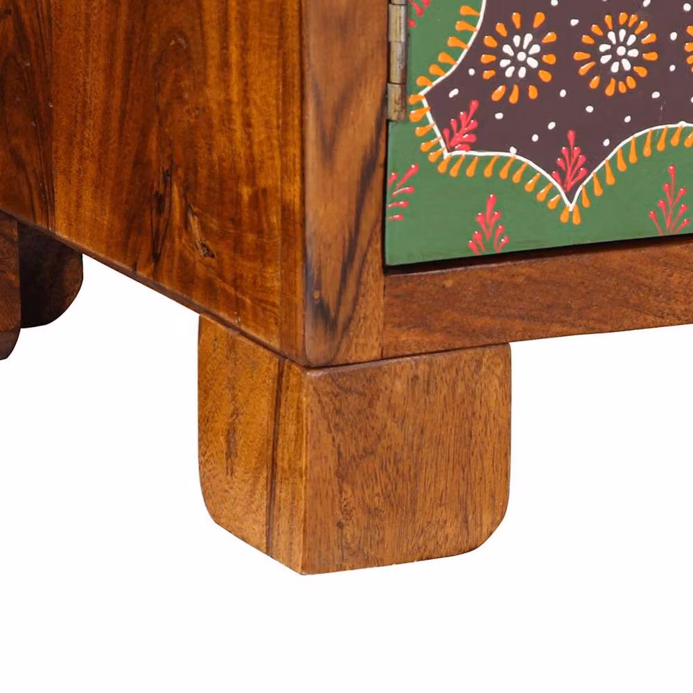 Berkfield Home Multicolour Ethnic Lacquered Acacia Wood Sideboard W/D/H: 90 x 35 x 60 cm – 5