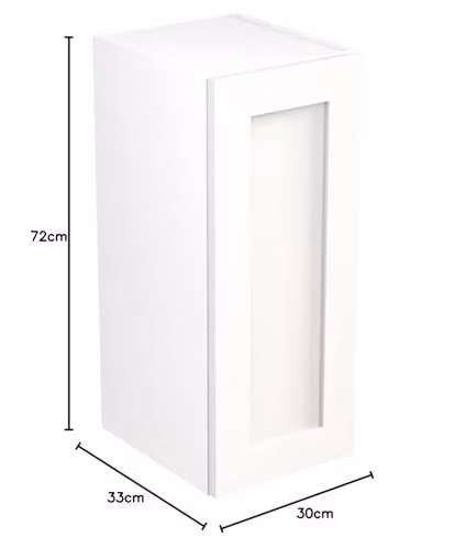 Kitchen Kit White Matt Shaker Door Flatpack Wall Mounted Kitchen Cabinet W/D/H: 30 x 33 x 72 cm – 2