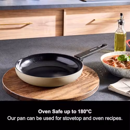 Morphy Richards Ceramic Frying Pan in Beige, Diameter: 24 cm – 5