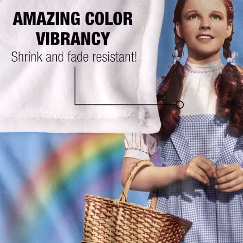 Warner Bros. Wizard of Oz Over the Rainbow Super Soft Silky Touch Fleece Throw Blanket, Multicolour, W: 127.0 cm, D: 152.4 cm, H: 152.4 cm – 2