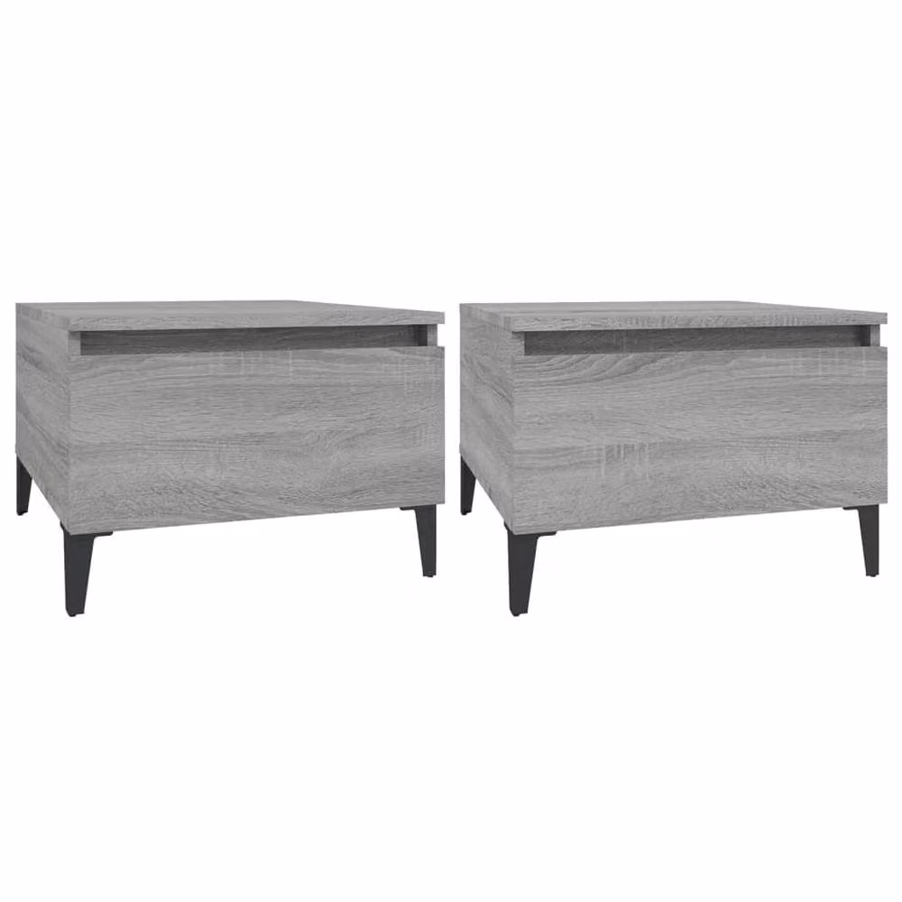 Berkfield Home Set of 2 Grey Sonoma Side Tables, W/D/H: 50 x 46 x 35 cm – 1