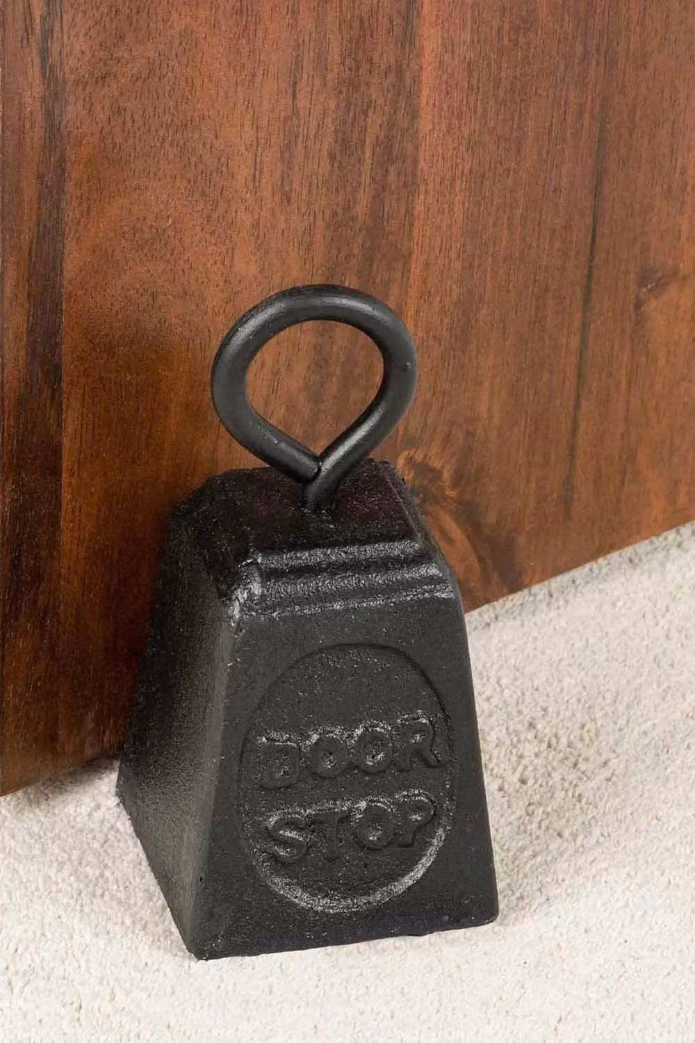 Homescapes Black Antique Cast Iron Style Plastic Door Stopper – 4