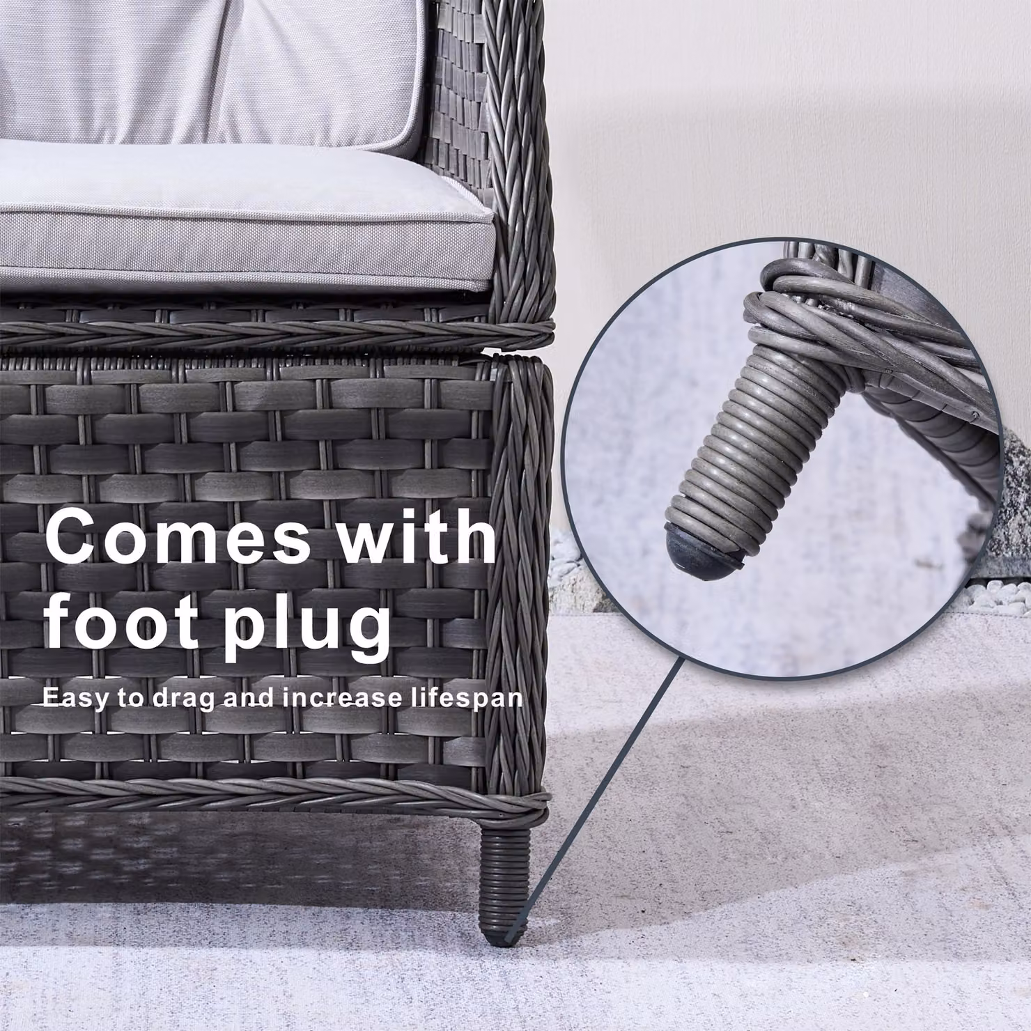 Direct Wicker 2-Piece Grey Aluminium Rattan Garden Chair Set – 2