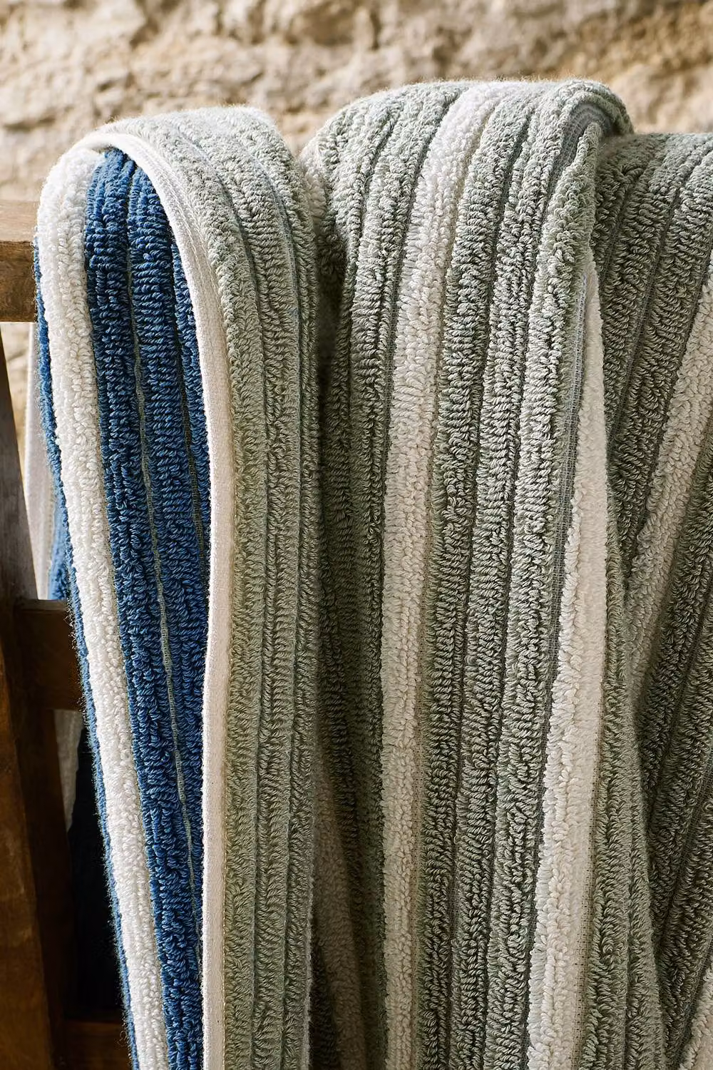 CHRISTY Darwin Reversible Blue Ribbed Turkish Cotton Towel – 4