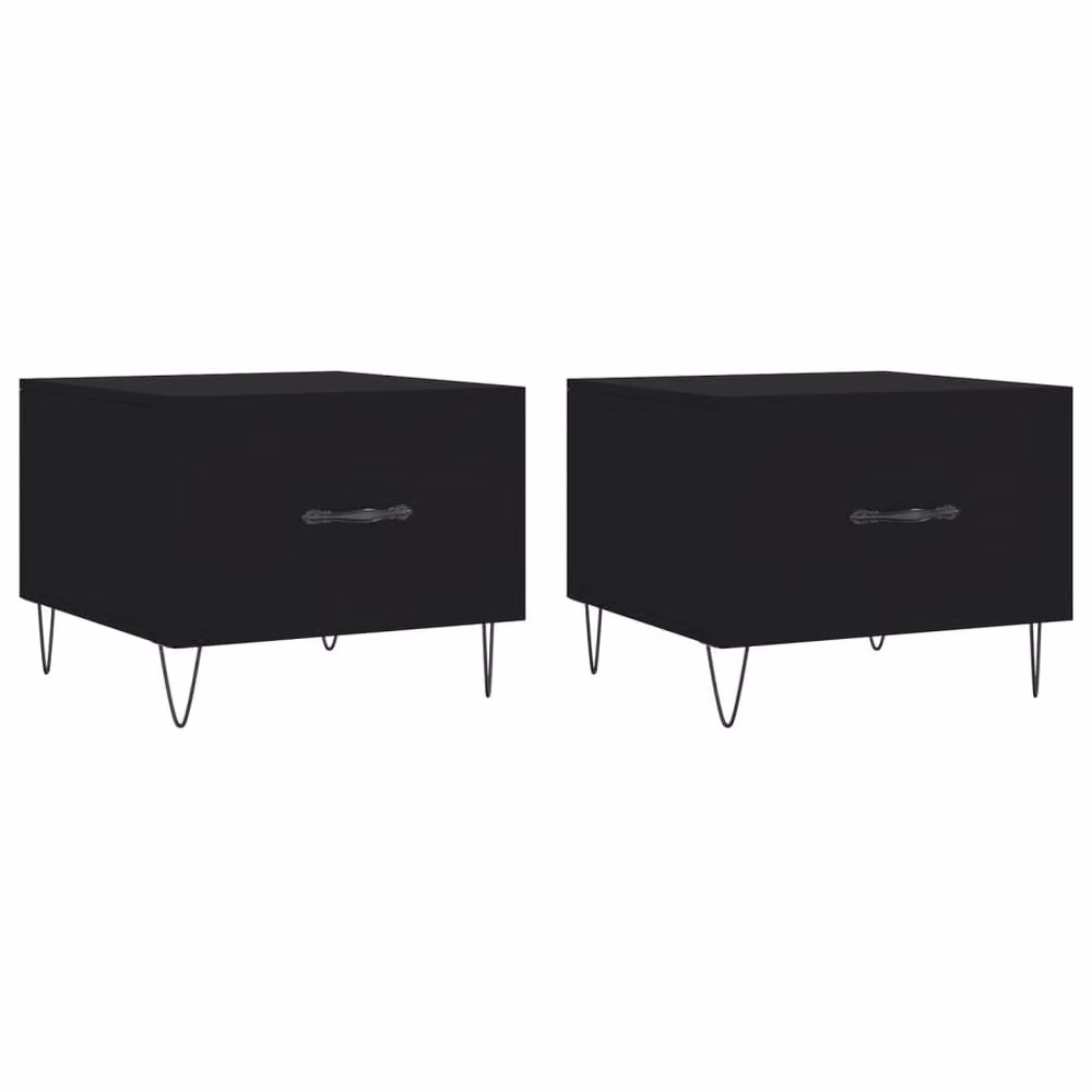 Berkfield Home Decorative Coffee Table Set of 2, Black, W/D/H: 50 x 50 x 40 cm – 2