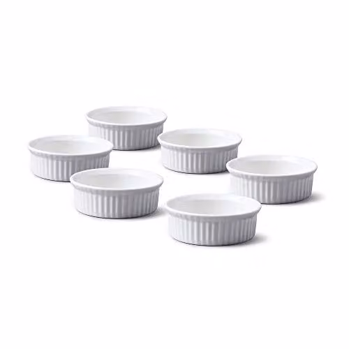 WM Bartleet & Sons Set of 6 White Porcelain Mini Ramekins, 6.5cm Diameter – 1