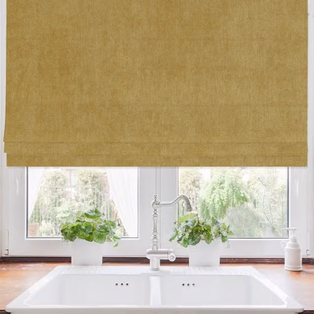 Terrys Amalfi Made to Measure Blackout Roman Blind in Yellow