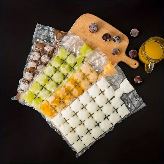 Sealapack 24 Pack of Disposable Square Ice Cube Bags in Transparent