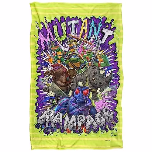 Nickelodeon Teenage Mutant Ninja Turtles Mutant Mayhem Turtle Vs Baddies Multicolour Super Soft Silky Feel Fleece Blanket