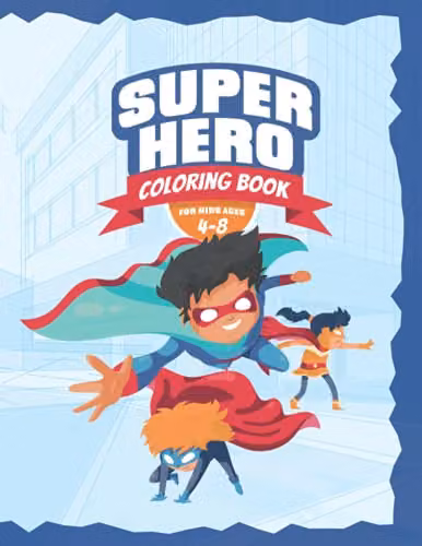 Majosta Superhero Coloring Book for Kids Ages 4-8, Multicolour